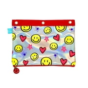 Pen+Gear Smiley Faces Binder Pouch, Red, Size: 10 (W) x 7.25 (H)