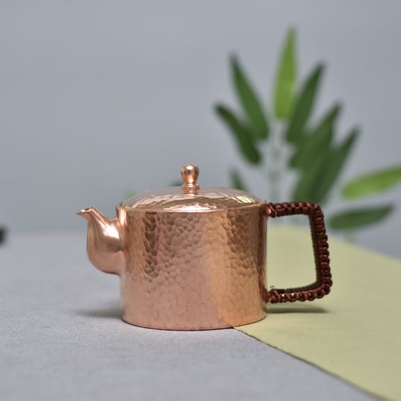 Wollet Pure Copper Teapot 400ml（13oz）, Small Handmade Copper Teapot, Boiling Water Tea Pot, Copper Tea Set