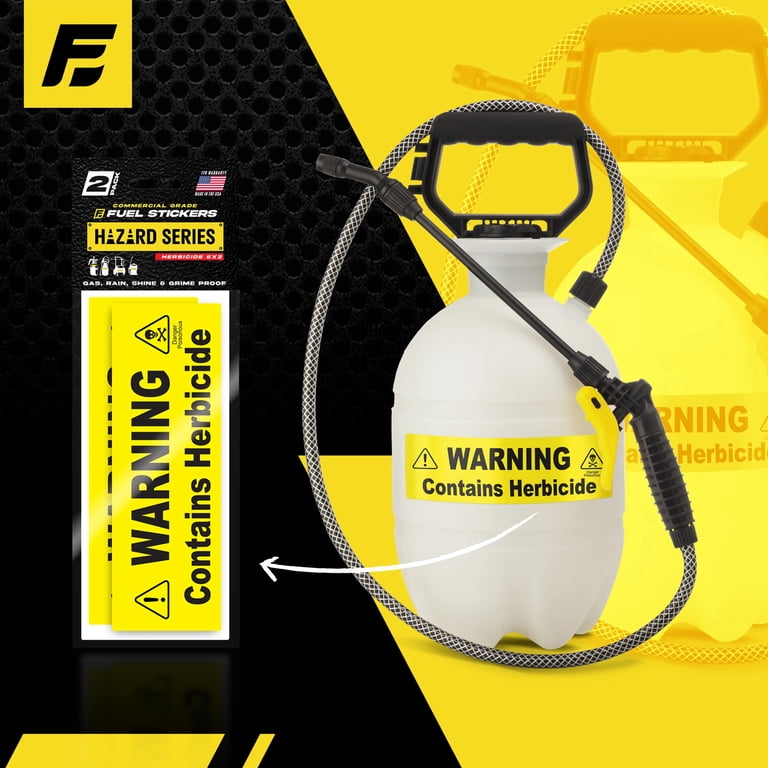 Herbicide Sticker - Pump Sprayer Label by FUEL Stickers | 2x6 | 2 Pack | USA Made, Size: 12PK - 24 Labels