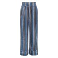 thumbnail image 4 of Fgnfyis Casual Wide Leg Pants for Women High Waist Flowy Trousers with Stripes Comfortable Loose Fit Wear for Everyday Elegant Outfits Blue S, 4 of 5