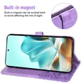 thumbnail image 5 of Asuwish Screen Protector Included Mandala Flower Hard Shell Wallet Cell Phone Case with Tempered Glass Screen Protector for Motorola Moto Edge 60 Fusion, Purple, 5 of 6