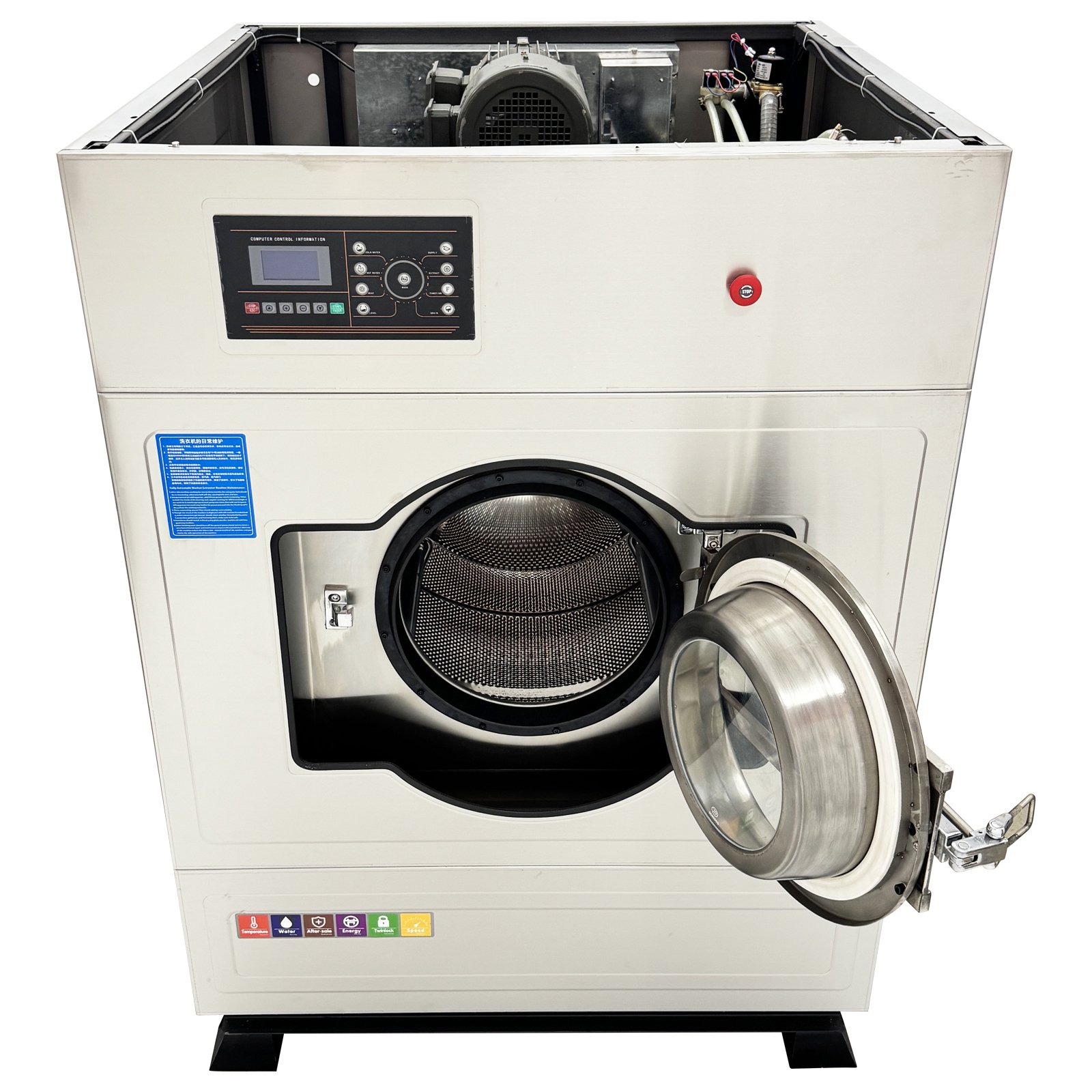 Front Load Washer Industrial Laundry Washing Machine 220V 66lb Capacity Washing/ Rinsing/ Spinning 3-in-1