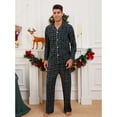 thumbnail image 2 of U2SKIIN Mens Plaid Pajama Set, Soft Print Pajamas for Men, Lightweight Warm PJS with Pockets(Navy-green Plaid, Large), 2 of 4