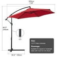 thumbnail image 4 of IVV 10FT Cantilever Patio Umbrella, Outdoor Offset Umbrella w/Tilt Crank, Heavy Duty Patio Hanging Umbrella for Market Garden Deck Pool Backyard Patio (Red), 4 of 9