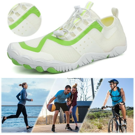 

SUNHUFA Water Shoes Non Slip Barefoot Beach Shoes for Hiking Kayaking Surfing (White 42)