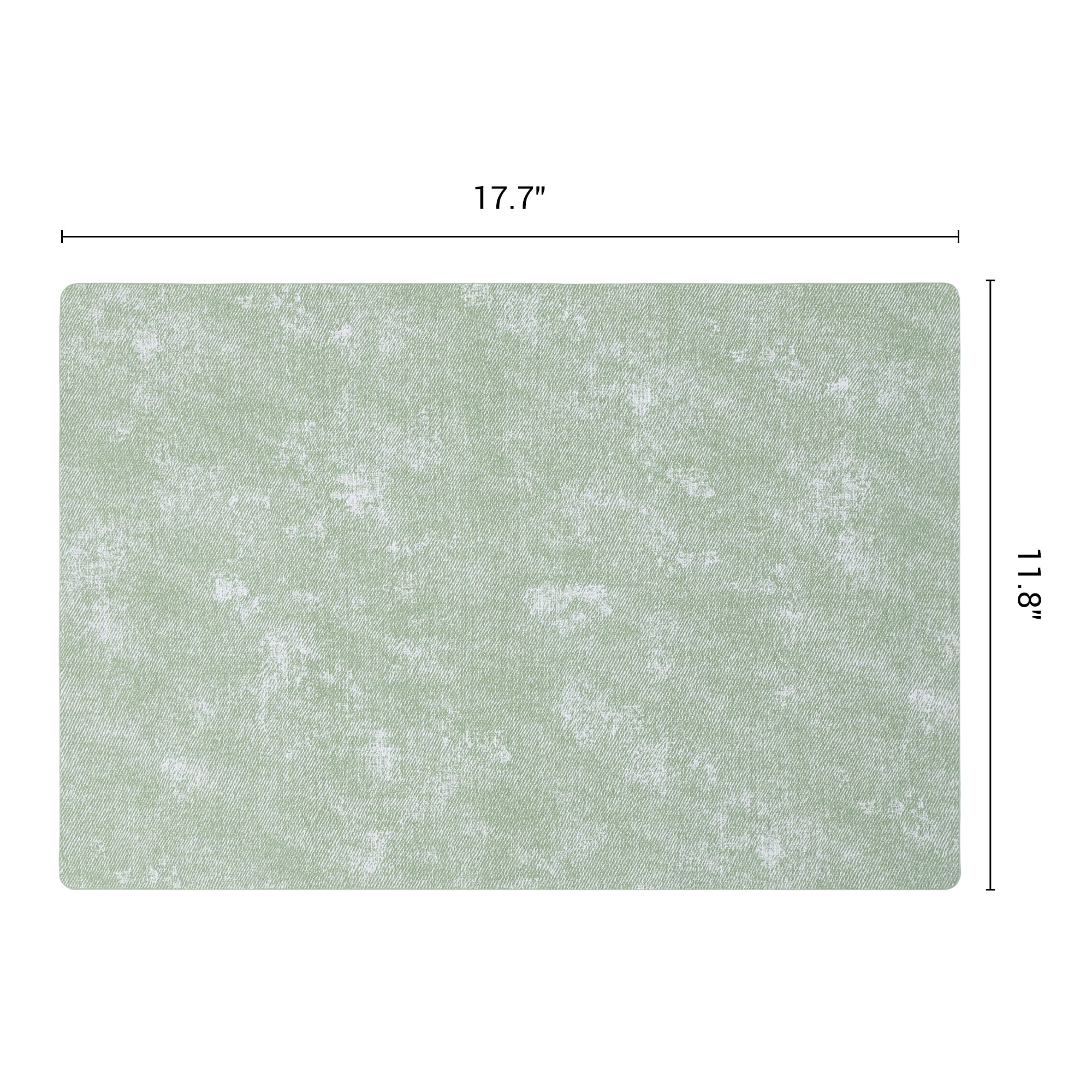 REGALWOVEN Rectangle Placemats Set of 6 Vinyl Placemats for Table Decor Washable Heat Resistant Table Placemats Wipeable Table Mat Green 17.7x11.8inch
