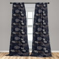 thumbnail image 4 of Ambesonne Floral Moth Curtains, Nude Colors Wings Print, Pair of 28"x84", Pale Ceil Blue Purpleblue, 4 of 5