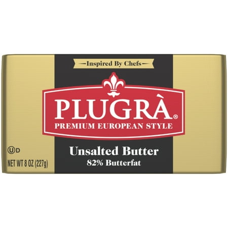 Plugra Premium European Style Unsalted Butter, 8 oz Solid