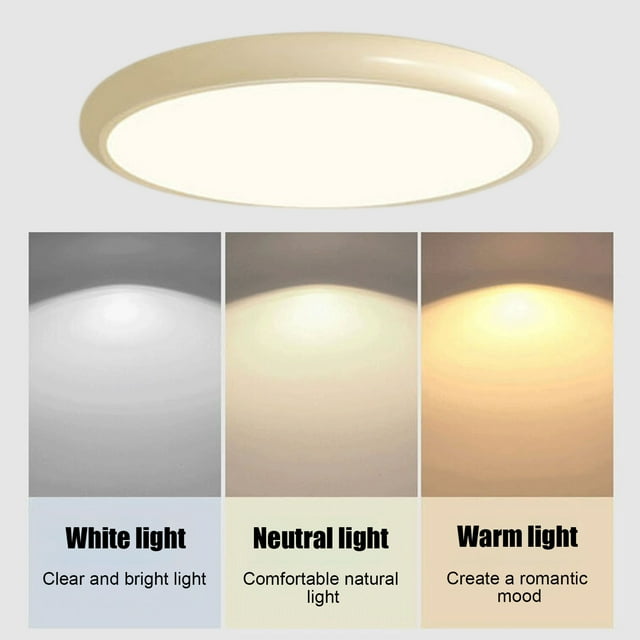 JilgTeok 1 Packs Tris Color Modern LED Mount Ceiling Light Eye Protection Lights Simples Lamps Main Lights Full Spectrums for Kitchen Bedroom Living Room Clearance