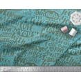 thumbnail image 2 of Soimoi Blue Moss Georgette Fabric Just Love Forever Text Printed Fabric 1 Yard 42 Inch Wide, 2 of 3