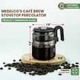 thumbnail image 3 of Glass Stove Top Coffee Percolator, 8 Cup, German Made Borosilicate Glass, 3 of 8