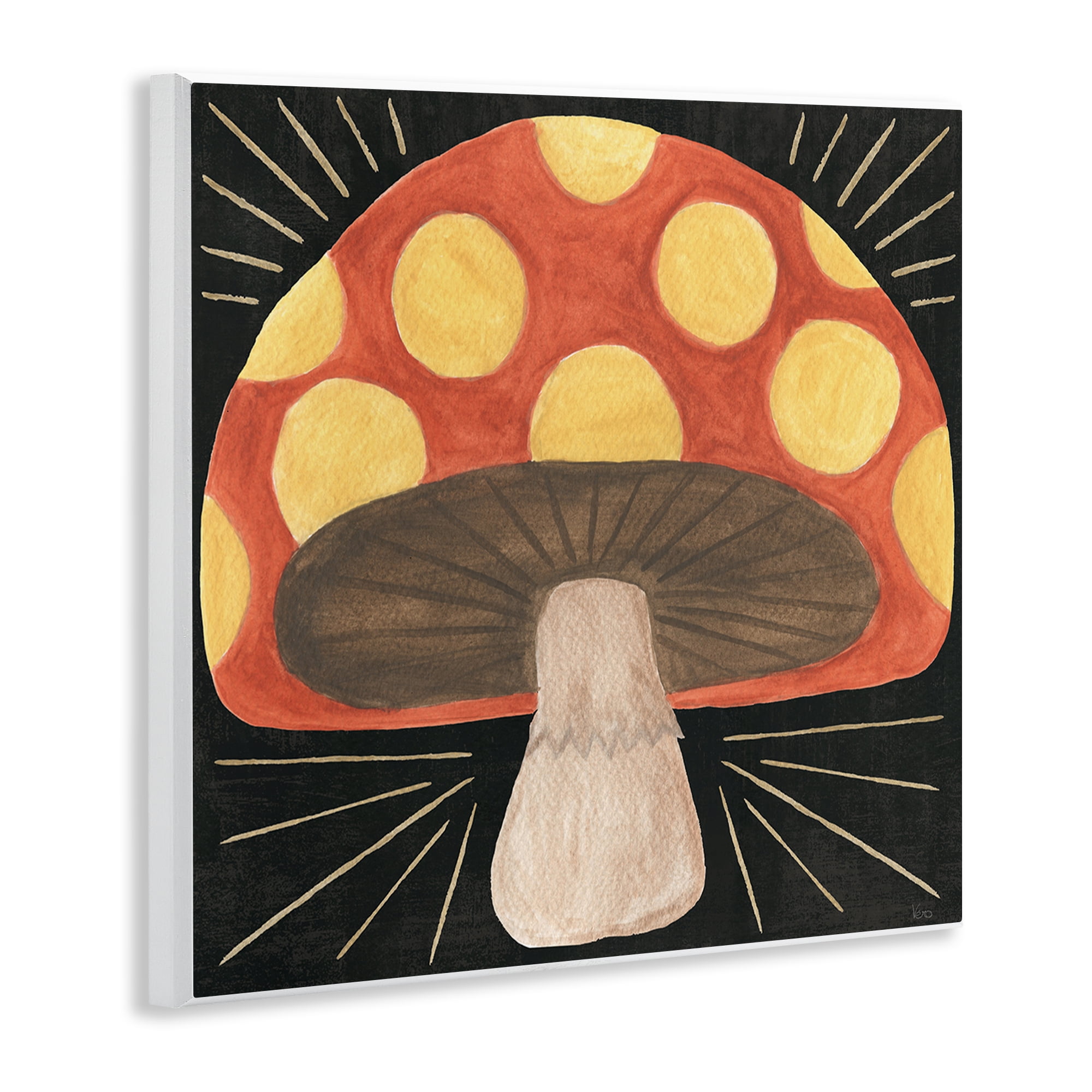 Stupell Industries Spooky Chic Mushroom Plants & Flowers Painting Unframed Art Print Wall Art, 12 x 12