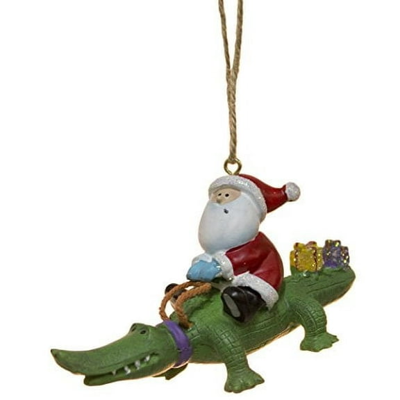 Cape Shore Santa Riding Alligator Gator with Gifts Christmas Tree Holiday Ornament Decoration
