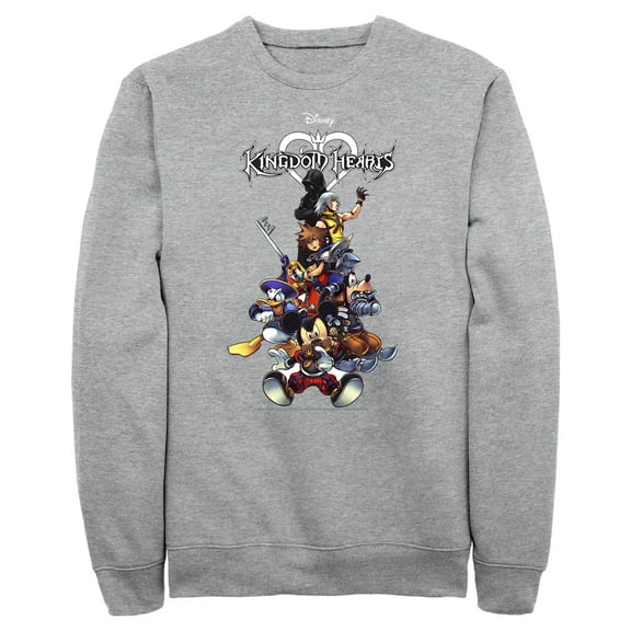 Men's Kingdom Hearts Coded Box Art Sweatshirt Athletic Heather 2X Large