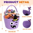 thumbnail image 6 of YOYTOO 3.6L Cute Halloween Basket for Kids, Cotton Rope Witch Hat Boo Candy Basket with Handle, Halloween Party Decorations, Trick or Treat Basket Bins, Purple, 6 of 9