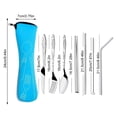 thumbnail image 4 of 8pcs/set Spoon Fork Set Stainless Steel Chopstick Straw Set Portable Dinnerware Kit  Black, 4 of 10