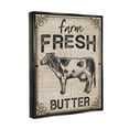 thumbnail image 3 of Farm Fresh Butter Vintage Sign Animals & Insects Graphic Art Jet Black Framed Art Print Wall Art, 3 of 6