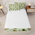 thumbnail image 4 of Manfei Cute Bear Zipper Full Size Comforter Sets with Fitted Sheet and 2 Pillowcases,Kawaii Tent Print Zipper Bedding Set,Green,Reversible,4pcs, 4 of 8