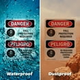thumbnail image 6 of (2 Pack) Fall Protection Required Bilingual OSHA Danger Sign 7 Inch X 10 Inch Indoor / Outdoor Rust-Free Aluminum Metal Signs for Workplace, Workshop, and Construction Site, Made in the, 6 of 8