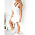 thumbnail image 2 of Women's Plus-Size Mid-Length Dress V-Neck Solid Color Fashion Slip Dress, 2 of 6