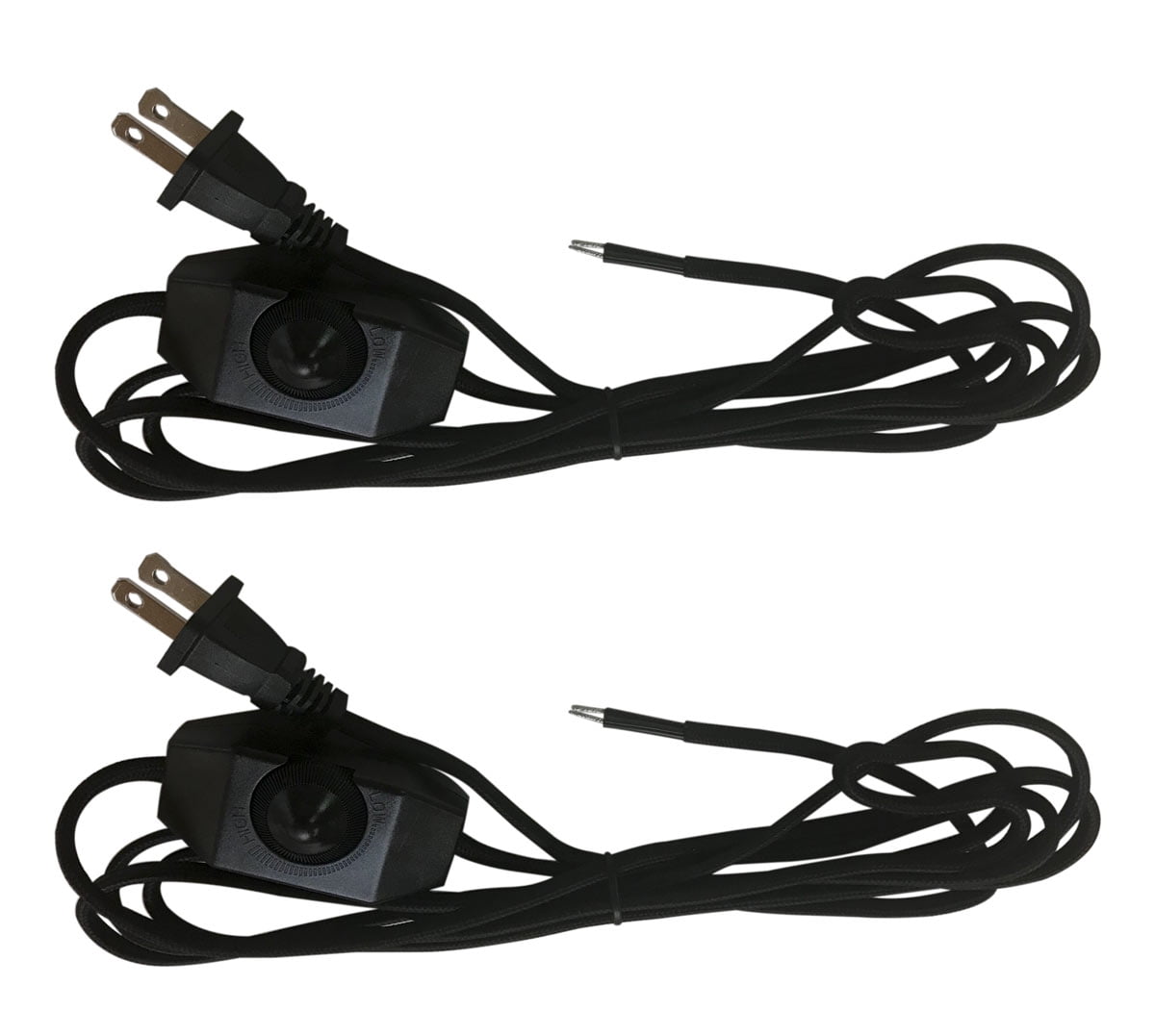 8-Foot Black Inline Rotary Dimmer Lamp Cord Set