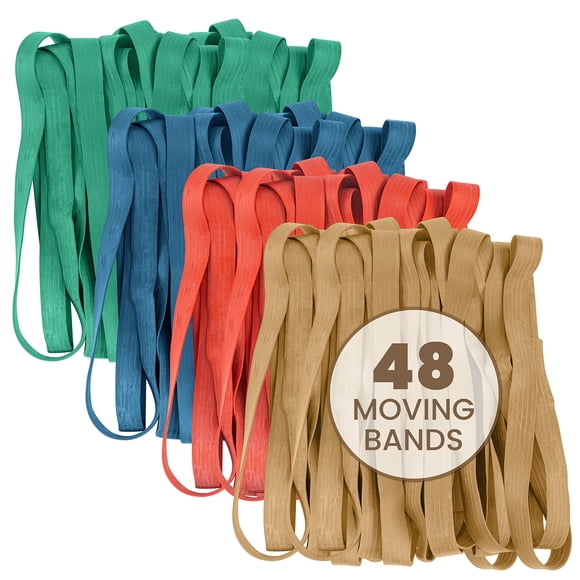 kitchentoolz 48 Bandes de Déménagement &ndash; Bandes en Caoutchouc Extra Larges pour Meubles & Couvertures de Déménagement &ndash; Bandes Extensibles Robustes en 4 Tailles (25 Pouces, 3