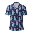 thumbnail image 2 of Daiia Silhouette Cats Pattern Men’s Polo Shirts,Solid Deck Shirt,Classic Fit, Breathable Cotton Polo for Casual and Sport Wear-4X-Large, 2 of 9