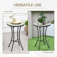 thumbnail image 4 of Outsunny Table Mosaïque, Table de Patio Ronde pour Jardin, Jaune, 4 of 10