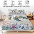 thumbnail image 5 of King Size Fitted Sheet Set - Sea Turtle Coastal 3 Piece Bedding Sets 16" Deep Pocket Fitted Sheet with 2 Pillowcases, Summer Coral Ocean Gray Blue Wooden Brushed Microfiber Hotel Luxury Bed Sheets, 5 of 9