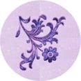 thumbnail image 1 of Ahgly Company Machine Washable Indoor Round Transitional Purple Area Rugs, 3' Round, 1 of 7