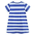 thumbnail image 3 of WIBACKER Toddler Girl Cotton Casual Dress Summer Short Sleeve Appliques Striped Tunic Playwear Shirt Dresses - Seahorse, 3 of 8