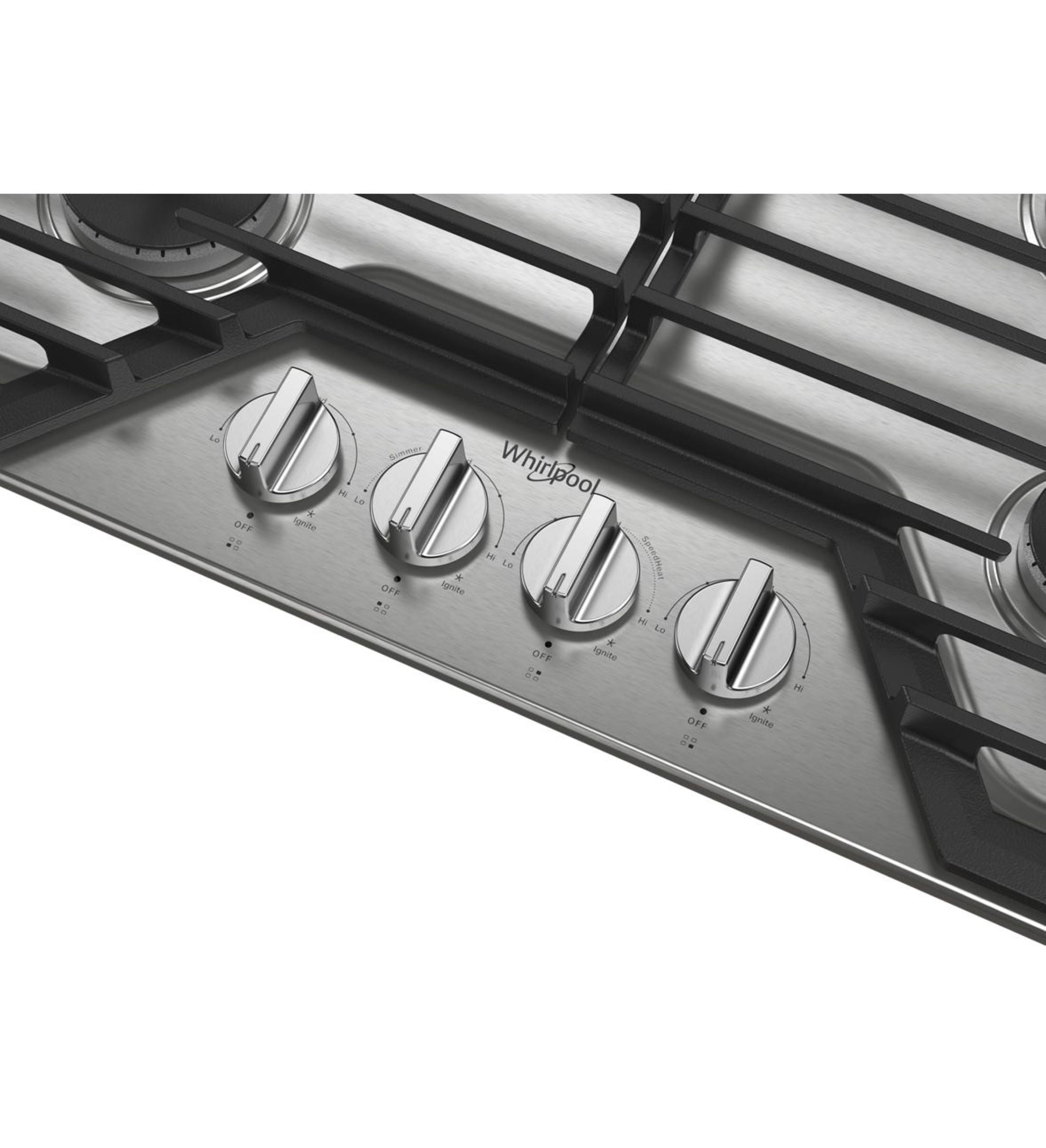 Whirlpool® 30-inch Gas Cooktop with EZ-2-Lift™ Hinged Cast-Iron Grates