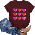thumbnail image 2 of Nmnitkp Womens Tops New Type Blouses High Quality Fabric Womens Valentine's Day Graphic Tees Short Sleeve Heart Printed Shirts Blouse Tops, 2 of 4
