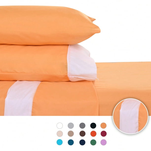 Juego de Sábanas Individual 2800 Hilos Extra Suave Premium Cenefa Europea Soft Nature