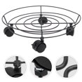 thumbnail image 3 of Troglfold Flowerpot Tray Metal Flower Pot Rack on Wheels Heavy Duty Potted Stand Black,14.17"X14.17"X1.97", 3 of 10