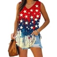 thumbnail image 2 of CHGBMOK Womens American Flag Tank Tops 4th of July Camo Tee Summer Loose Sleeveless Patriotic T Shirts USA Star Striped Tops Plus Size, 2 of 6