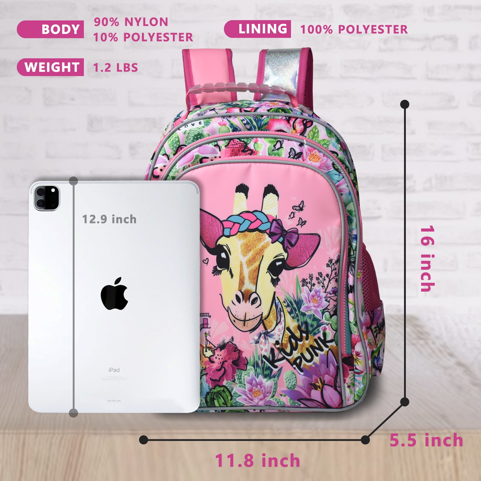 Kids Backpack for Girls Preschool Elementary Kindergarten School Bag 15.6″  Multifunctional Cute Large Capacity, Black-17inch, Space : :  Fashion