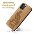 thumbnail image 3 of Case Yard Wooden Case Outside Soft TPU Silicone, Slim Fit Shockproof Wood Protective Phone Cover for Girls Boys Men and Women, Supports Wireless Charging Bird of Prey Design case for iPhone-11-Pro, 3 of 7