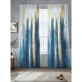 thumbnail image 2 of Abstract Paint Texture Sheer Curtains for Living Room Bedroom, Light-filtering Sheer Curtain, Blue Gold Art Deco Rod Pocket Voile Window Treatment Drapes, 52’’Wx108’’L, 2 Panels Set, 2 of 7