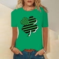 thumbnail image 2 of Pompotops Blouse Décontractée pour Femmes Imprimée pour la Saint-Patrick Manches Courtes Col Rond T-shirt, 2 of 5
