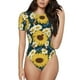 thumbnail image 1 of Balery Sunflowers Body de cuello redondo de manga corta para mujer Tops de manga corta Tops básicos-Medium, 1 of 7