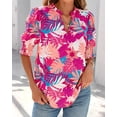 thumbnail image 6 of FreshPretty Summer Blouses for Women Dressy Casual Fashion Spring Tops Floral Boho V Neck Puff Short Sleeve Top Shirts, 6 of 8