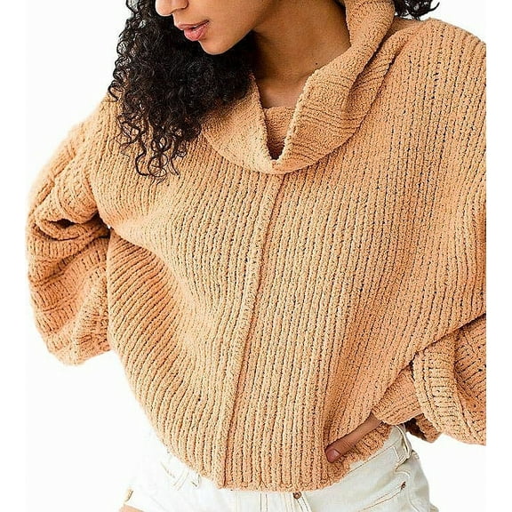 Free People Womens Sweater Camel Pullover Be Yours