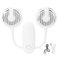 thumbnail image 1 of Ventilador USB de doble cabezal, giratorio 360°, portátil, para colgar en el cuello, para viajes al aire libre, blanco, 1 of 10