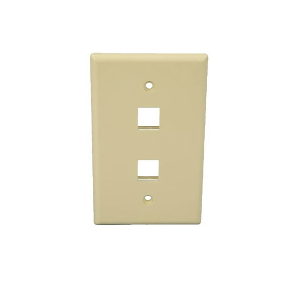 Cooper 5520A-MSP Almond Mid-Size Flush 110 Style Two Port Thermoplastic Wallplate