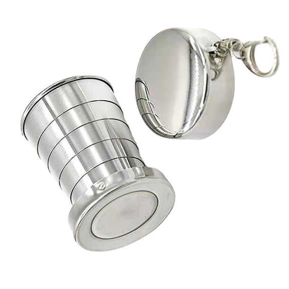 Foldable Coffee Cup with Lid, Stainless Steel, 250ml, for Daily Use