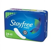 2 Pack Stayfree Super Maxi Pads, 24 Count Each