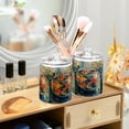 thumbnail image 3 of Yayeee 4 Pack Qtip Holder Bathroom Cotton Swab Canister with Lid Clear Dispenser Set, Green Goldfish, 3 of 6