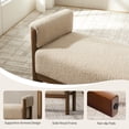 thumbnail image 4 of Usaint Soft Upholstered Chenille Ottoman Bench with Padded Armrests, Solid Wood Legs for Entryway, Bedroom End of Bed, Living Room, Brown, 4 of 9