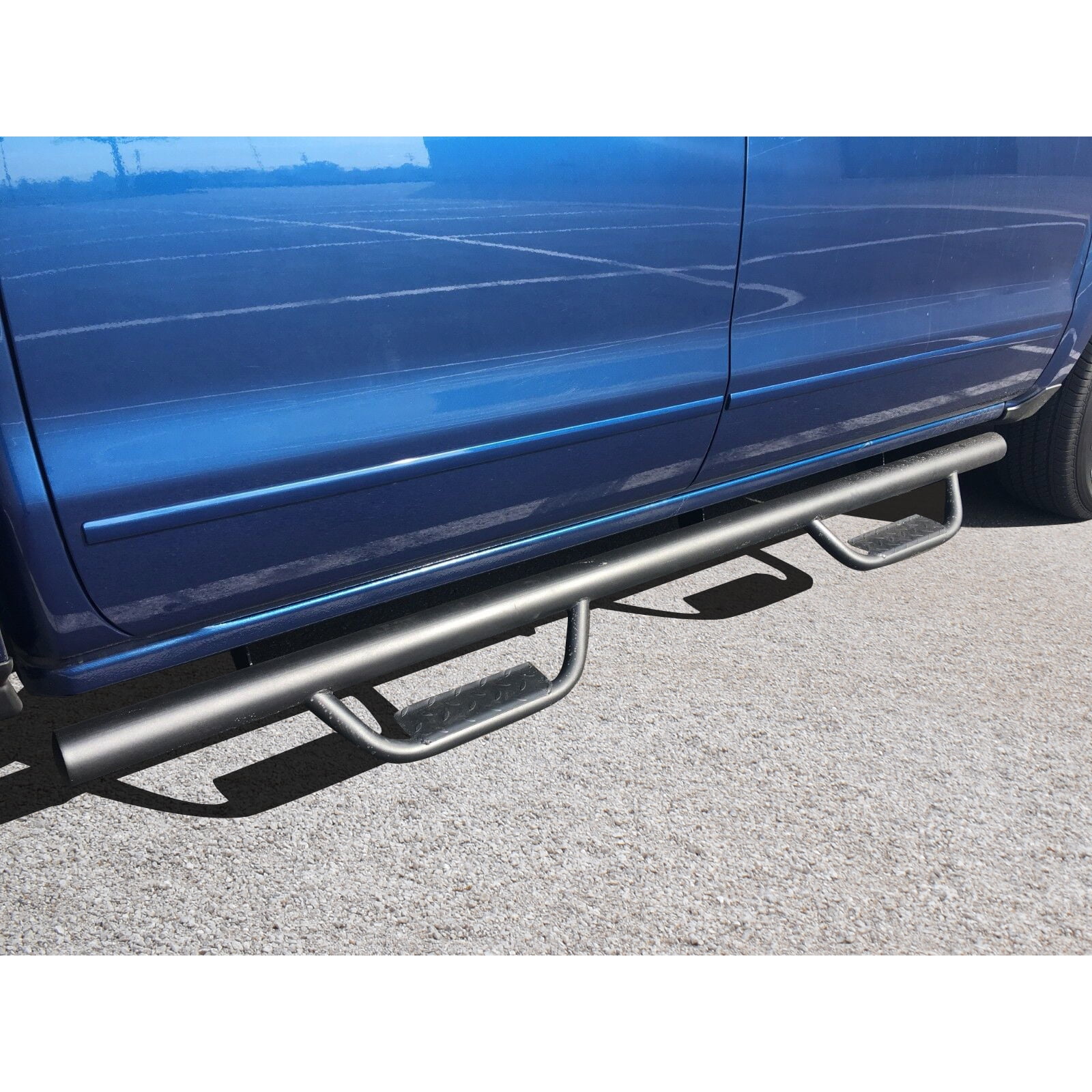 Ikon Motorsports 2PCS Running Boards Side Step Nerf Bars Added on Bodykit Replacement Compatible With 2007-2018 Chevy Silverado & GMC Sierra Crew Cab 2009 2010 2011 2011 2012 2013 2014 2015 2016 2017